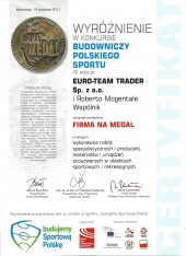 Wyróżnienie / certyfikat Euro Team Trader